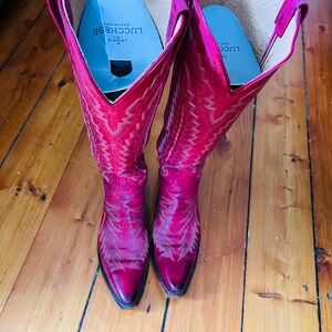 Lucchese Priscilla Red Boots Size 9